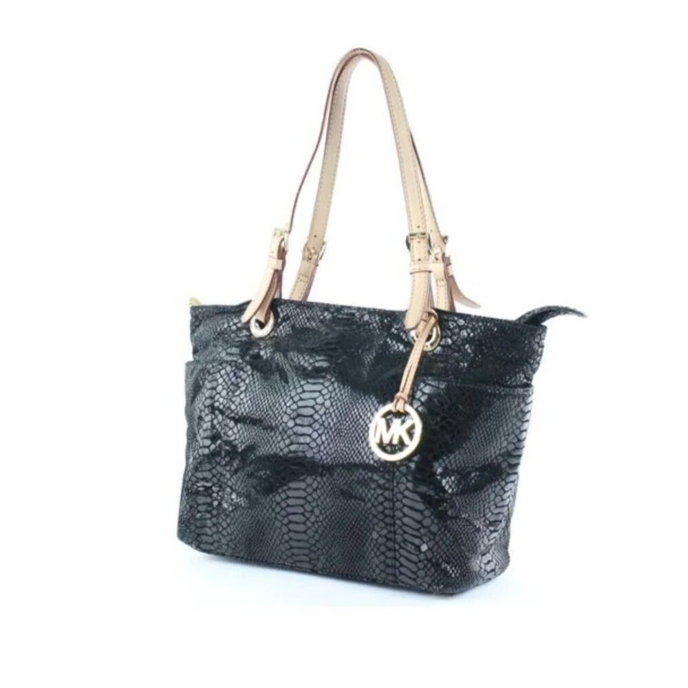 225. Michael Kors Snake Print Tote Black
